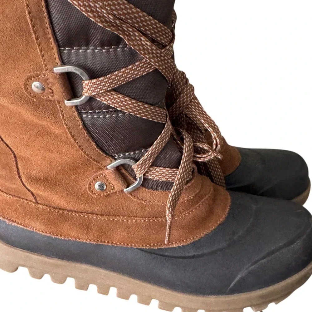Baretraps Yardley Women 7.5 Brown Suede Faux Fur Winter Snow Boots Insulated